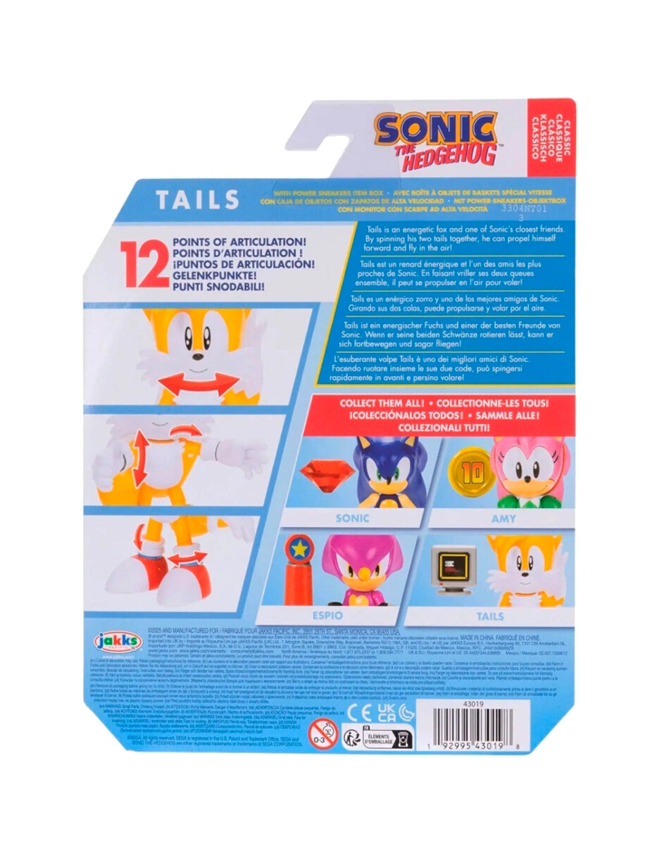 Figura de colección articulada Sonic The Hedgehog Tails collectors Jakks Pacific