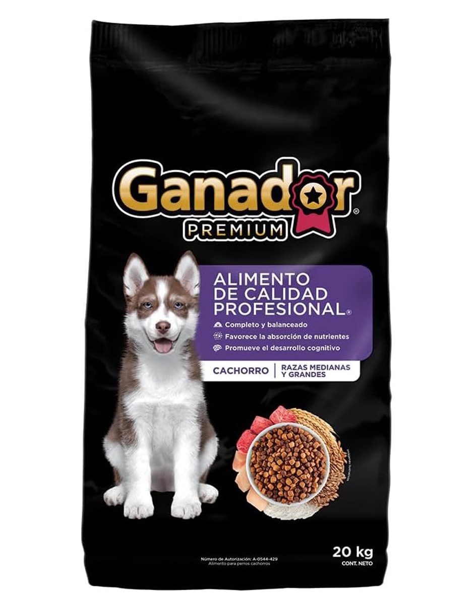 Croqueta Ganador de carne para perro etapa cachorro contenido 20 kg