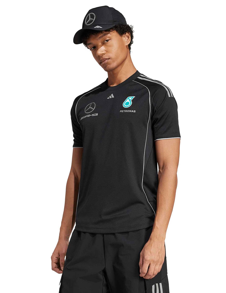 Jersey de mercedes entrenamiento de manga corta adidas fan para hombre