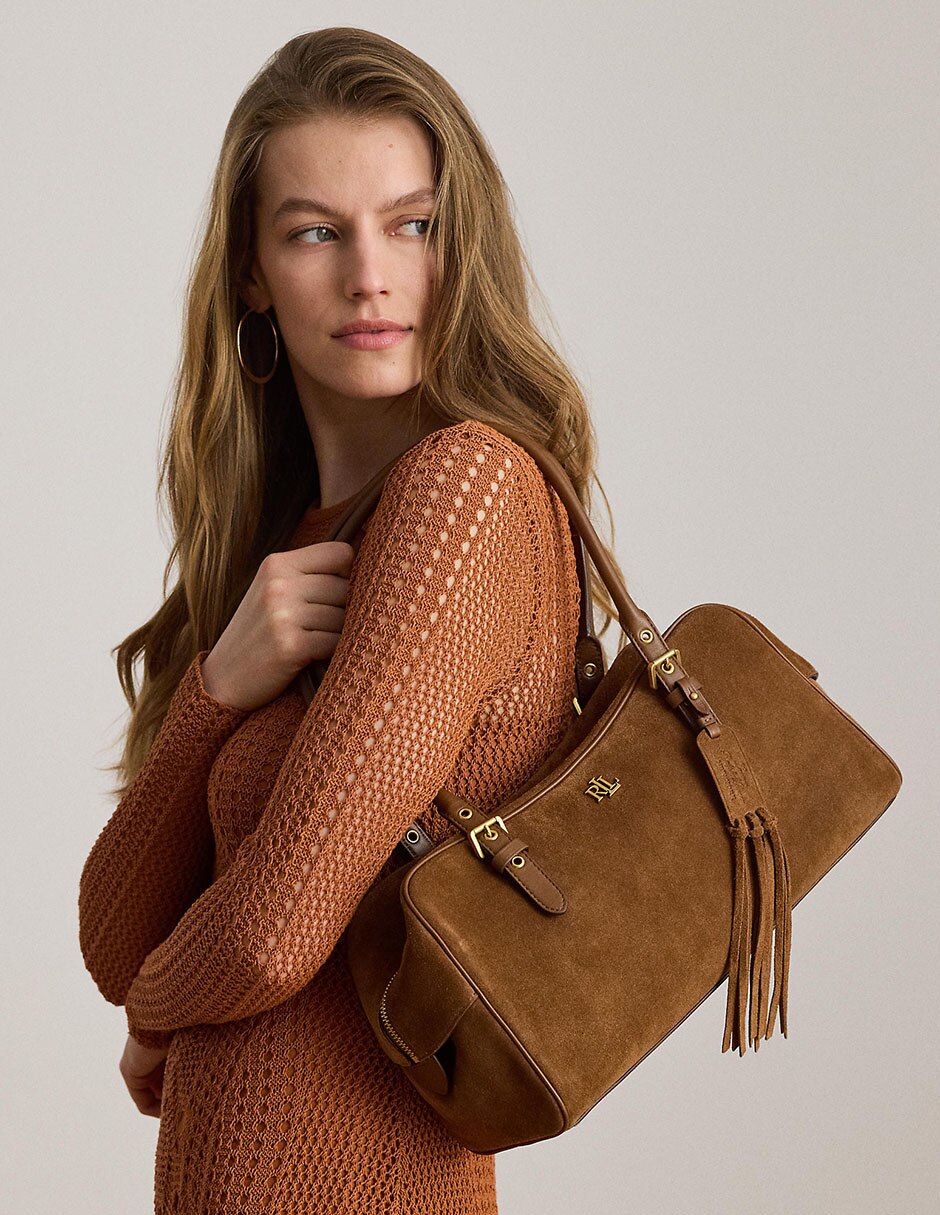 Bolsa satchel de gamuza para mujer 6
