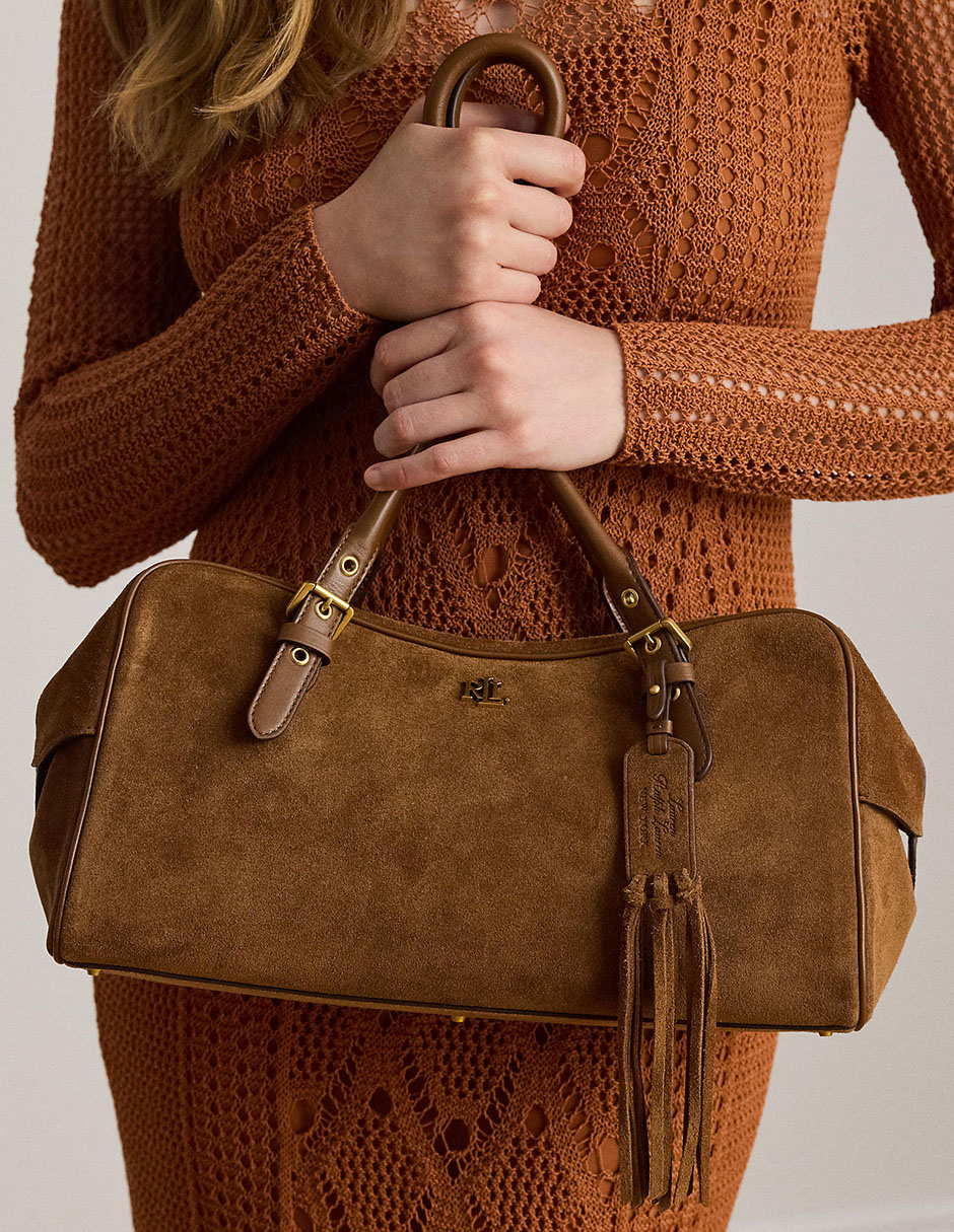 Bolsa satchel de gamuza para mujer 7