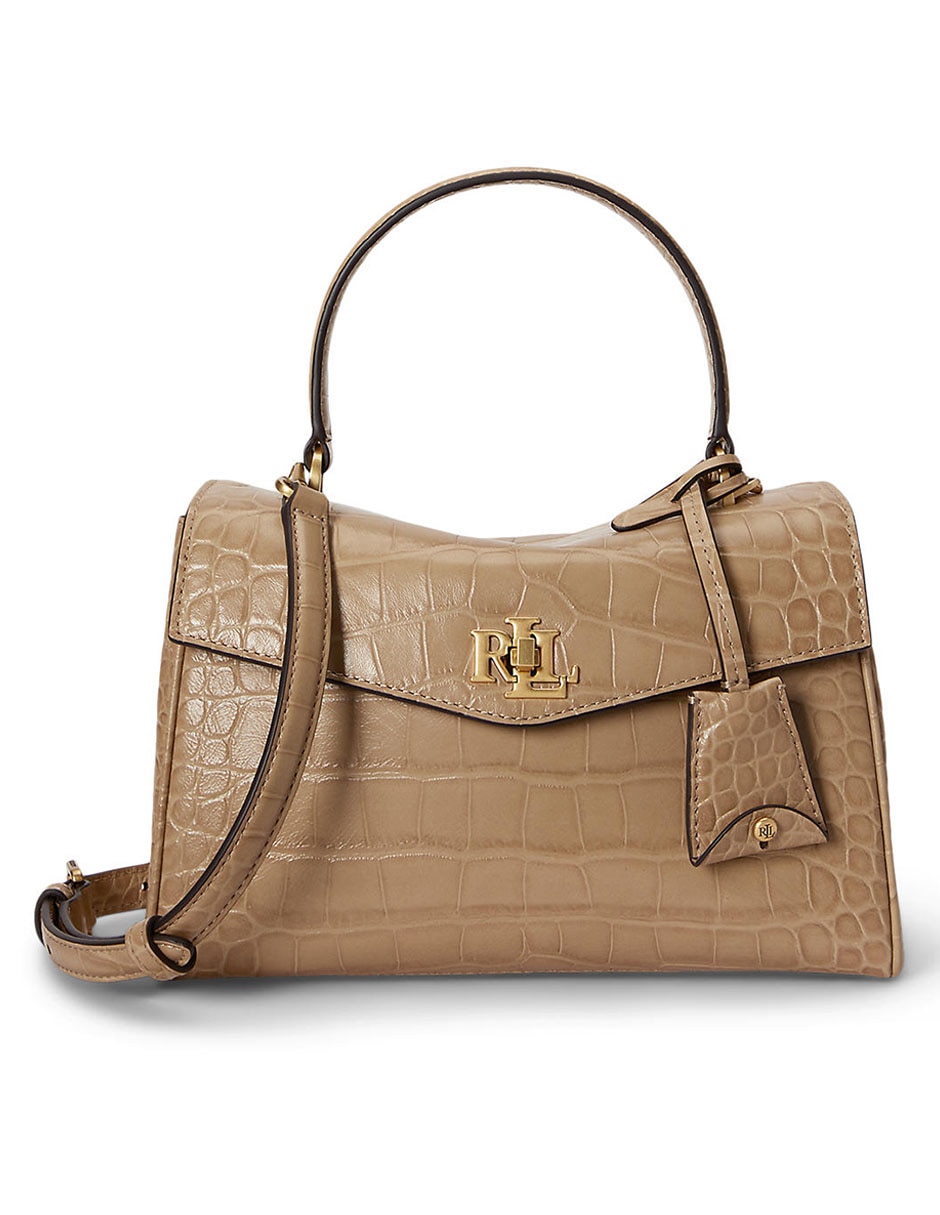 Bolsa satchel de piel para mujer