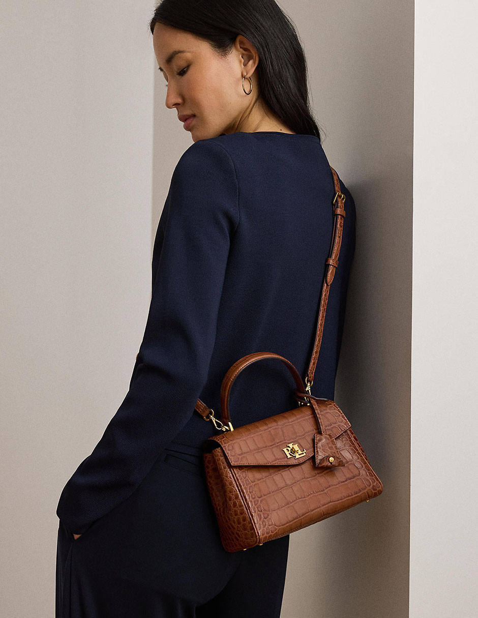 Bolsa satchel de piel para mujer 6