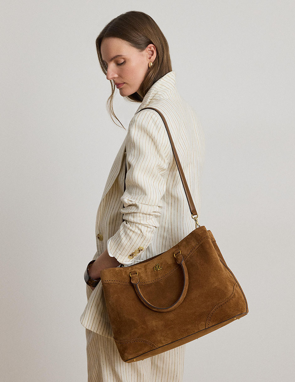 Bolsa satchel de gamuza para mujer 6