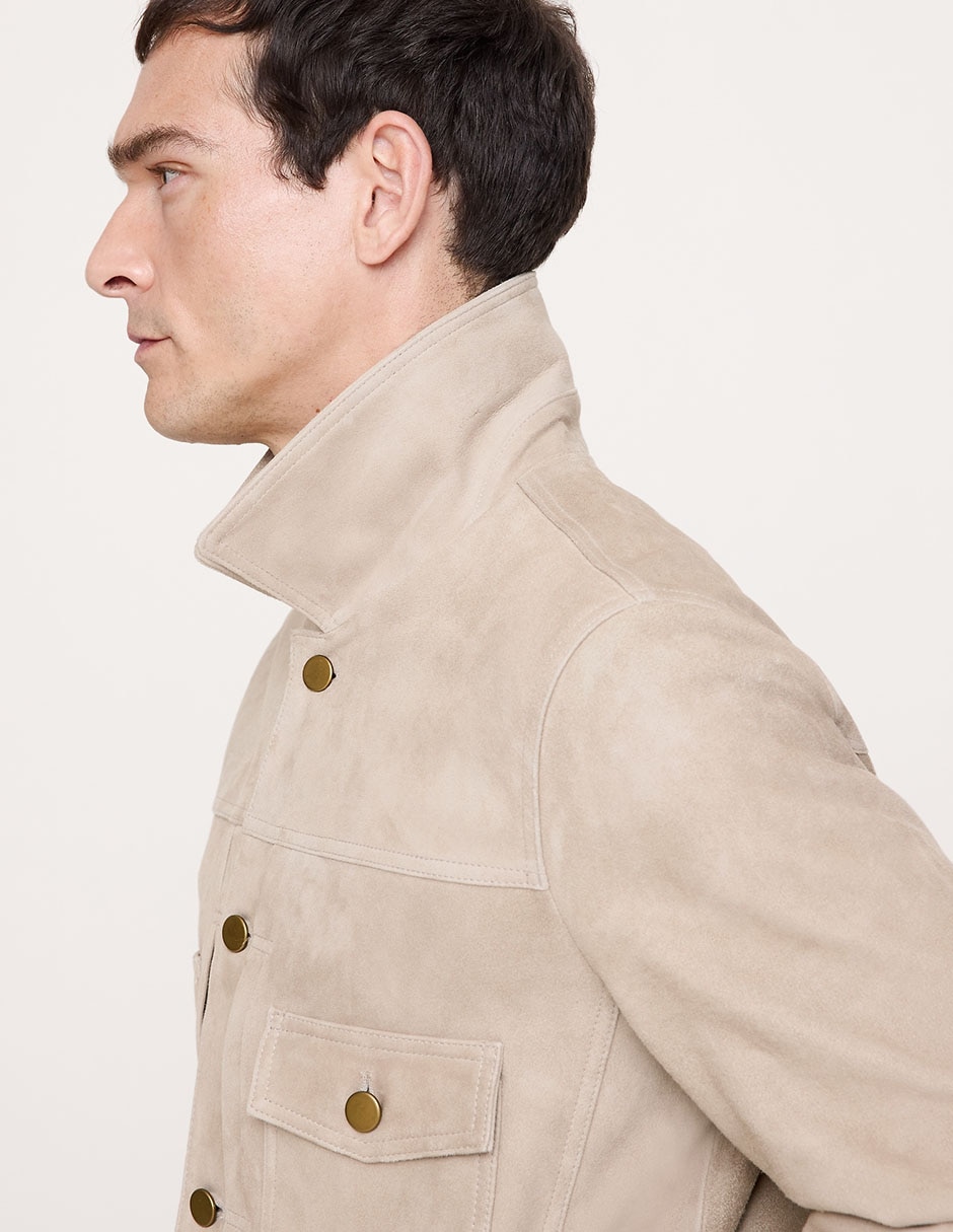 Chamarra casual con bolsillos para hombre