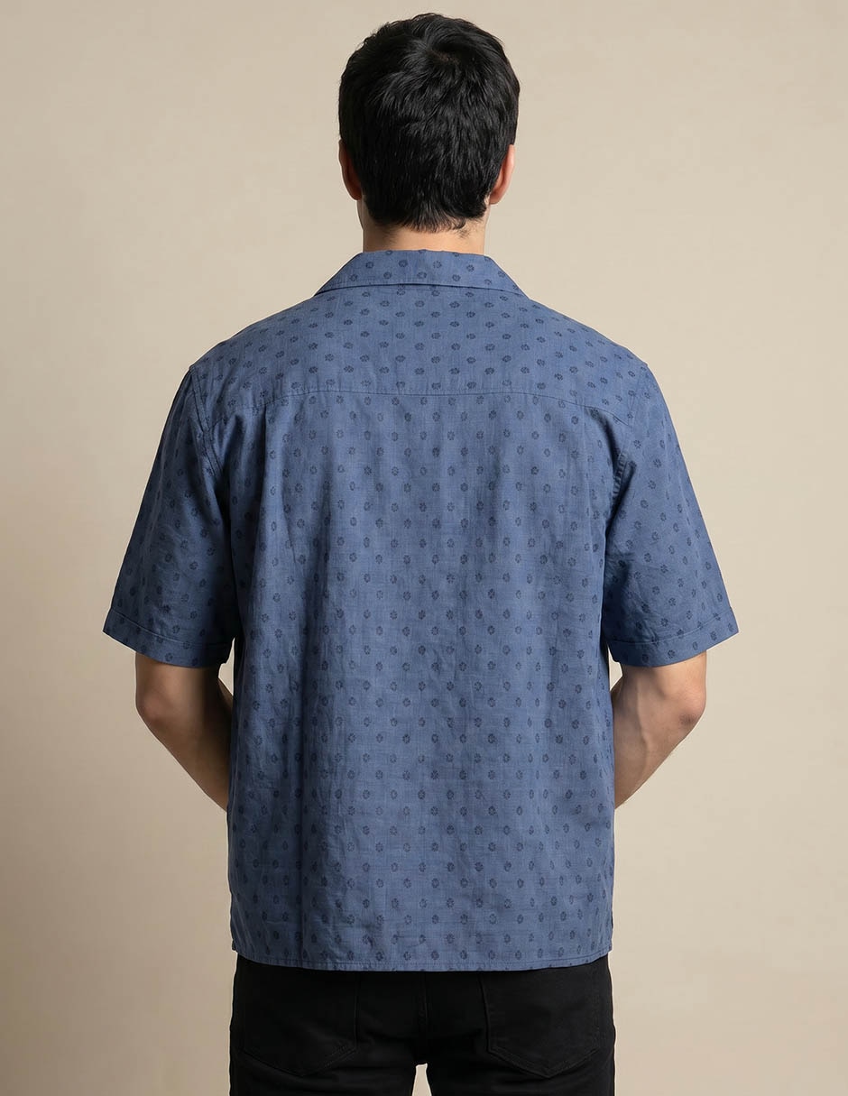 Camisa casual de algodón manga corta para hombre