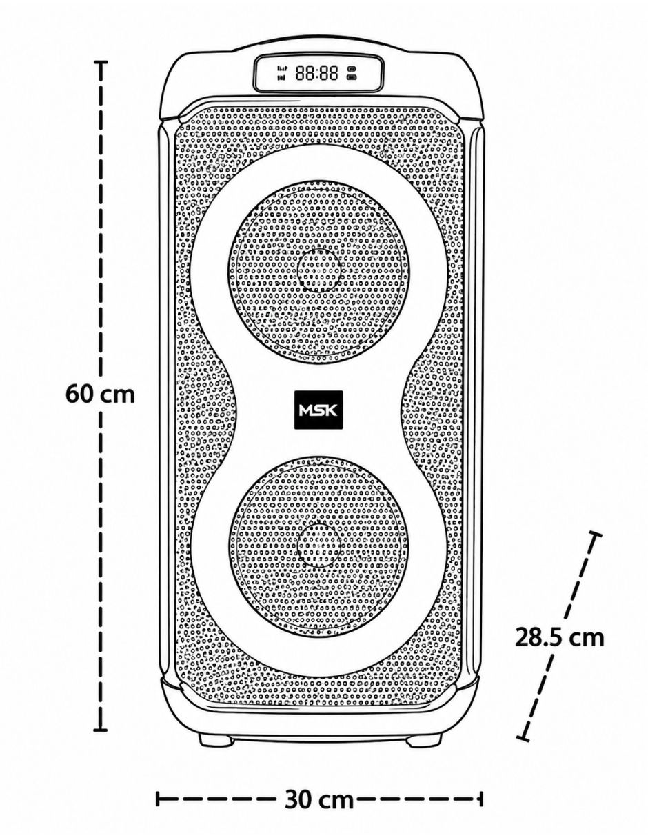 Bafle de piso Misik MB2208N