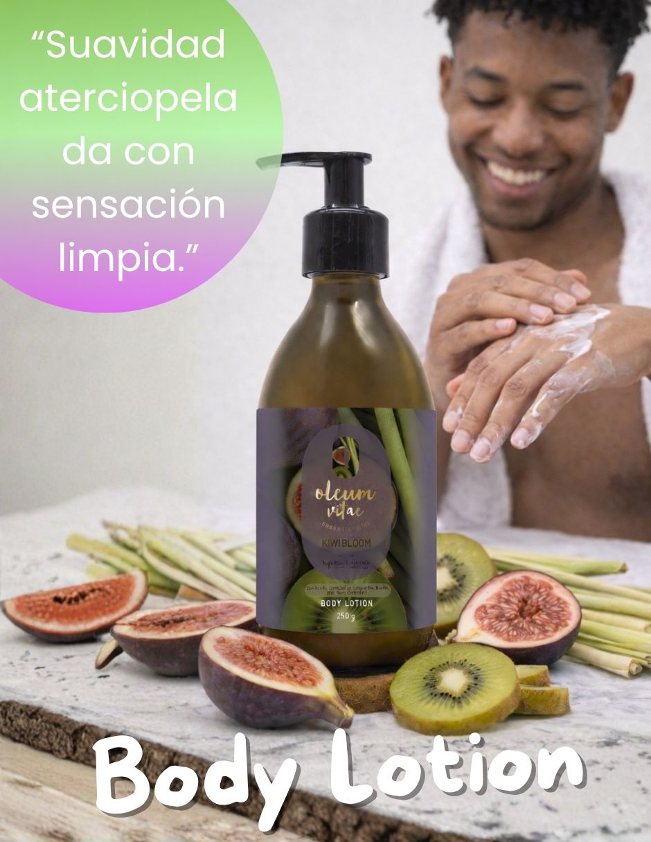 Kit tratamiento para cuerpo y cabello Kiwi Bloom Crema Corporal y Hair & Body Oil Higo Kiwi Limoncillo Oleum Vitae