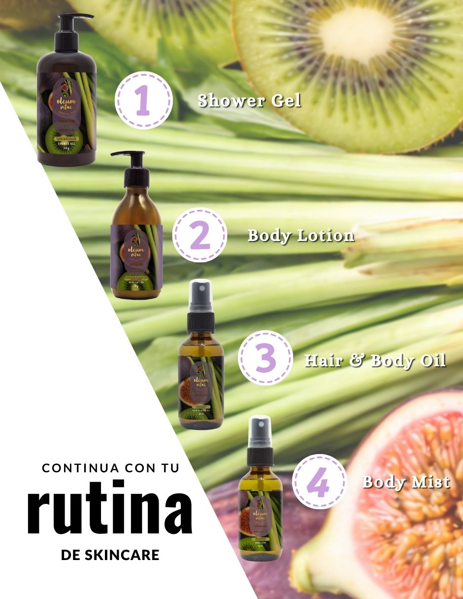 Kit tratamiento para cuerpo y cabello Kiwi Bloom Crema Corporal y Hair & Body Oil Higo Kiwi Limoncillo Oleum Vitae