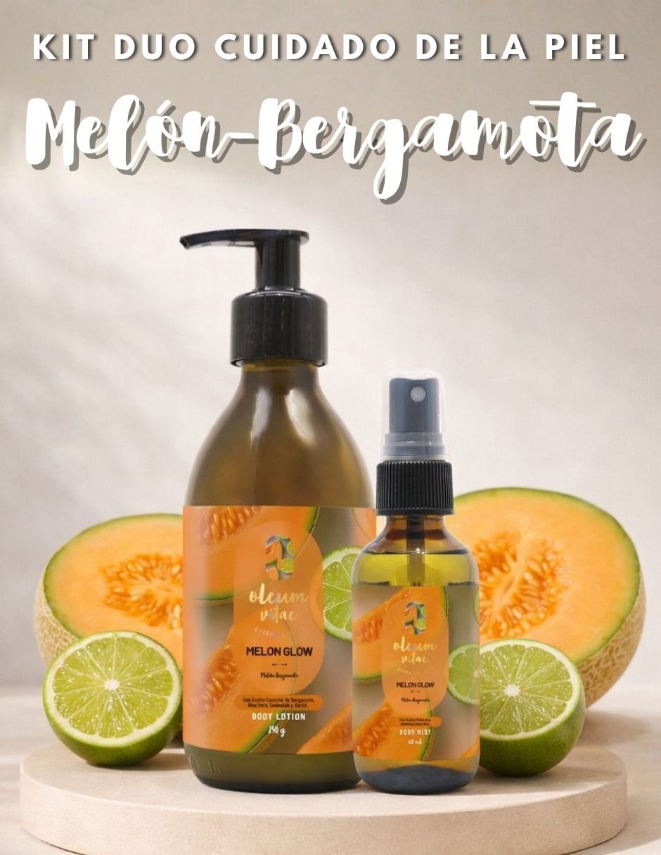 KIt tratamiento para cuerpo Melon Glow Crema Corporal y Body Mist Melón Bergamota OLEUM VITAE