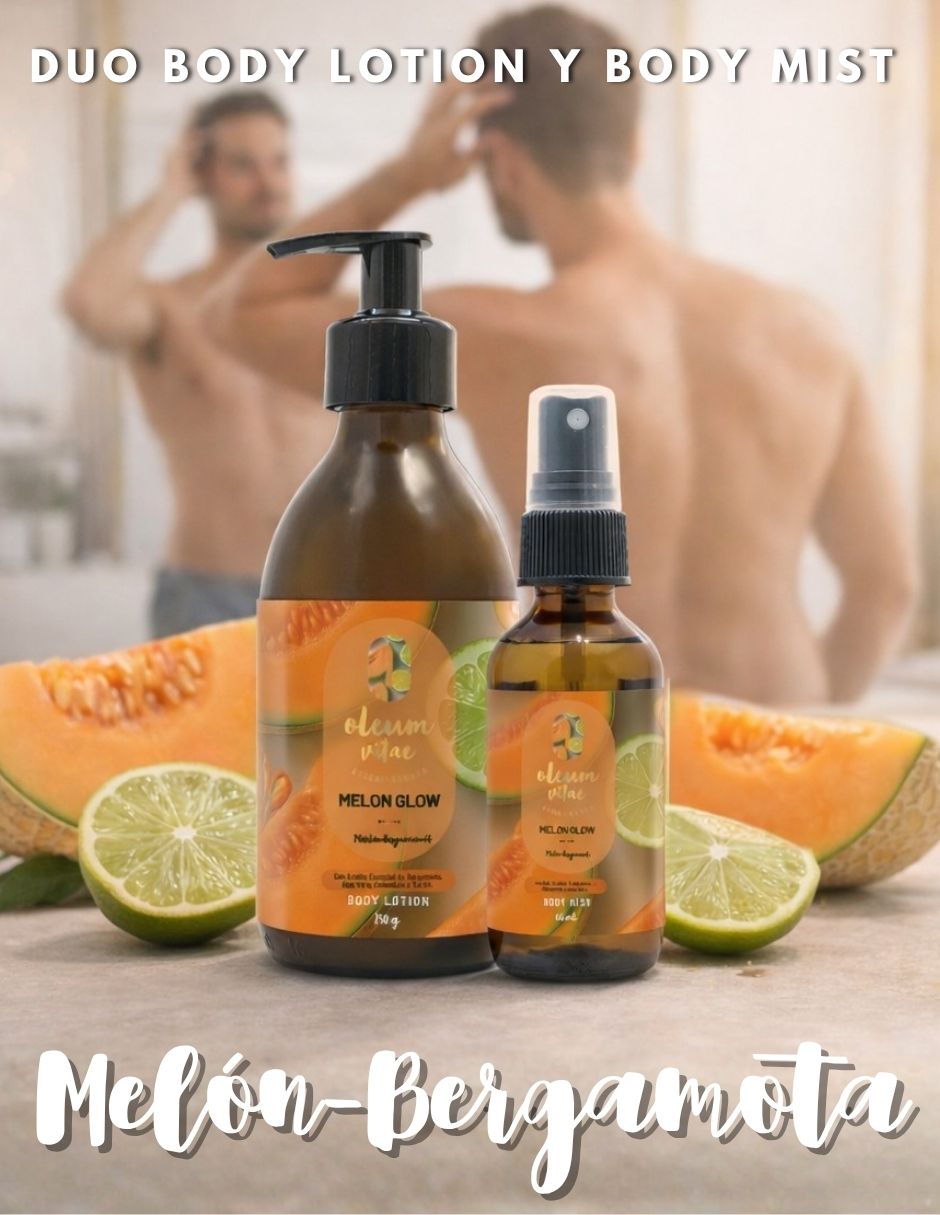 KIt tratamiento para cuerpo Melon Glow Crema Corporal y Body Mist Melón Bergamota OLEUM VITAE