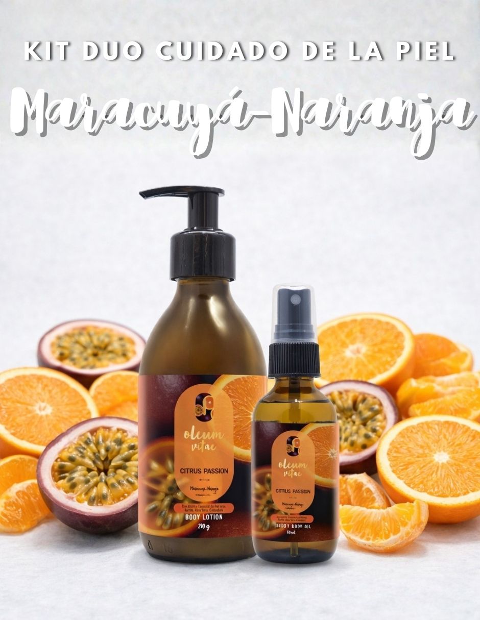 Kit tratamiento para cuerpo y cabello Citrus Passion Crema Corporal y Hair & Body Oil Maracuyá Naranja 4