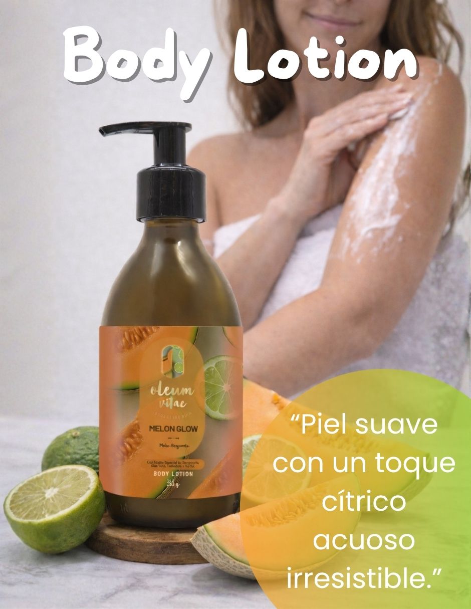 Kit tratamiento para cuerpo y cabello Melón Glow Crema Corporal y Hair & Body Oil Melón Bergamota Oleum Vitae