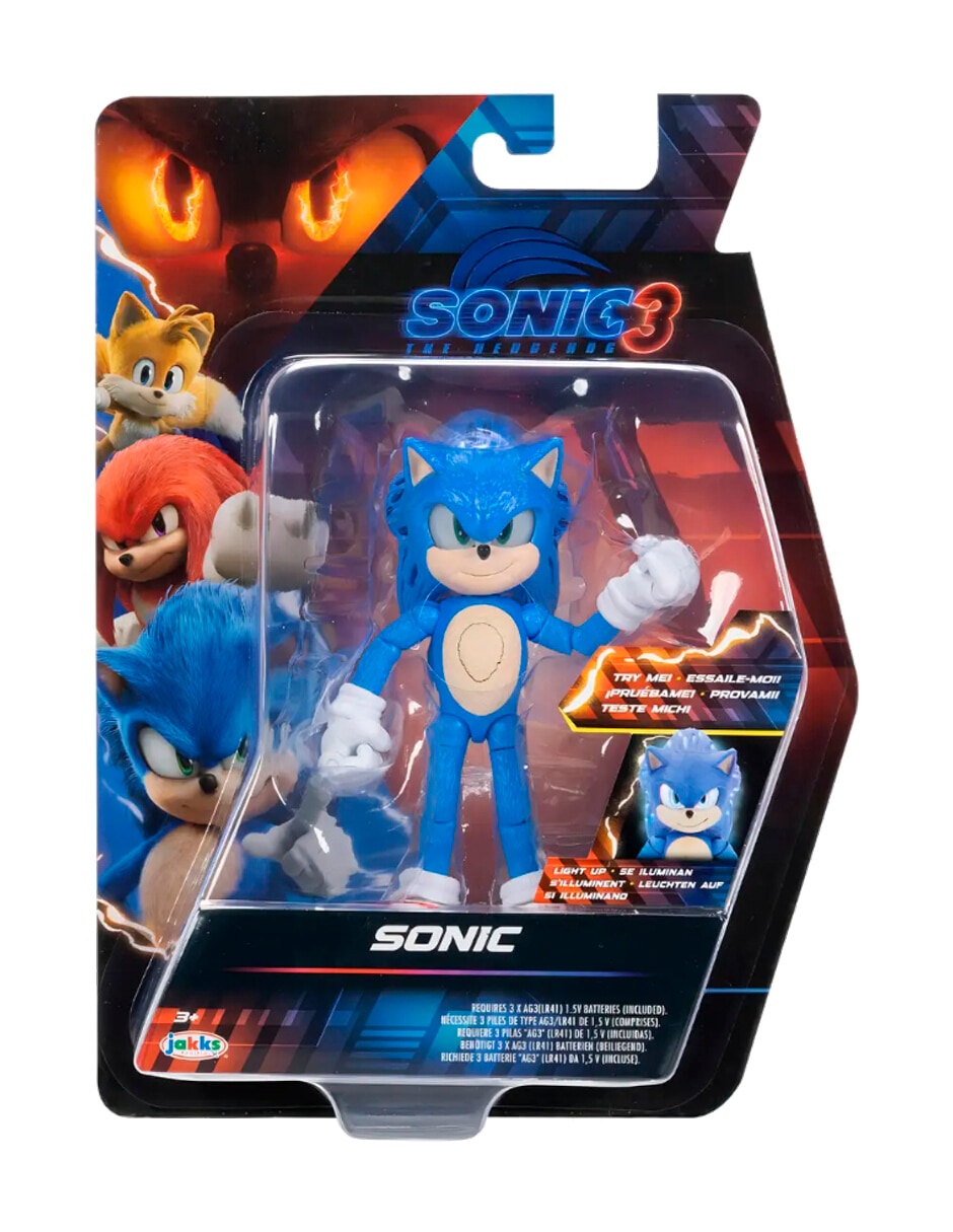 Figura de colección sonic the hedgehog 3 sonic collectors jakks pacific con luz