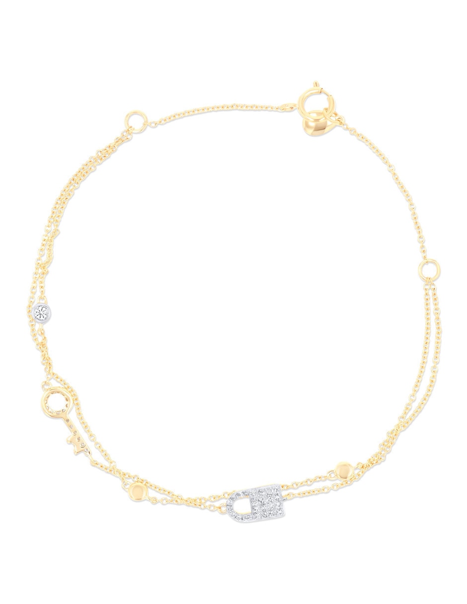 Pulsera de Oro14 k con acabado brillante