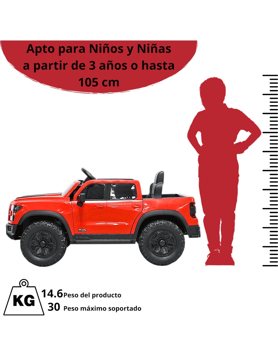 Montable trol remoto camioneta control remoto bluetooth luces sonidos de recargable 3