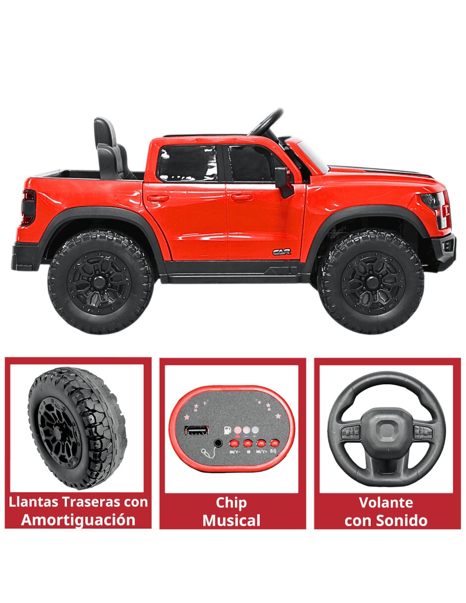 Montable trol remoto camioneta control remoto bluetooth luces sonidos de recargable 6