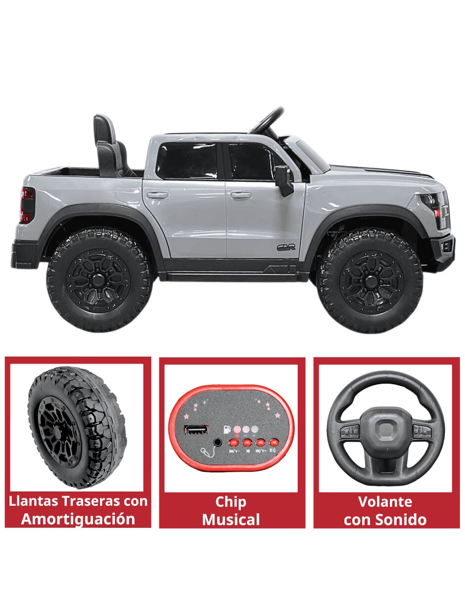 Montable trol remoto joykoo camioneta control remoto bluetooth luces sonidos de recargable