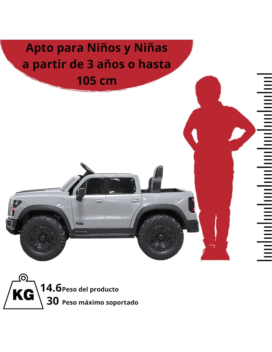 Montable trol remoto joykoo camioneta control remoto bluetooth luces sonidos de recargable