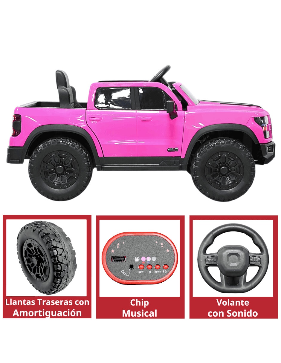 Montable trol remoto camioneta control remoto bluetooth luces sonidos de recargable 3