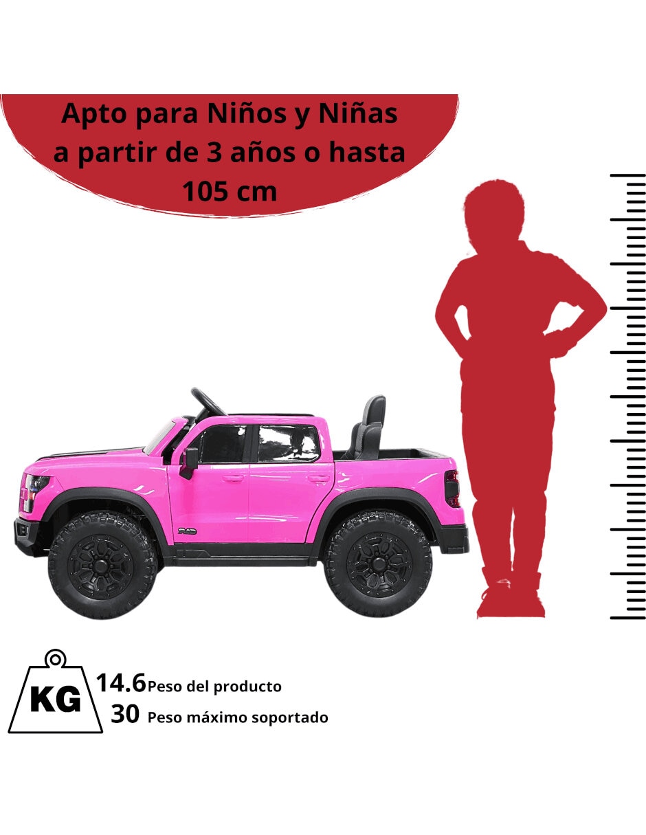 Montable trol remoto camioneta control remoto bluetooth luces sonidos de recargable 6