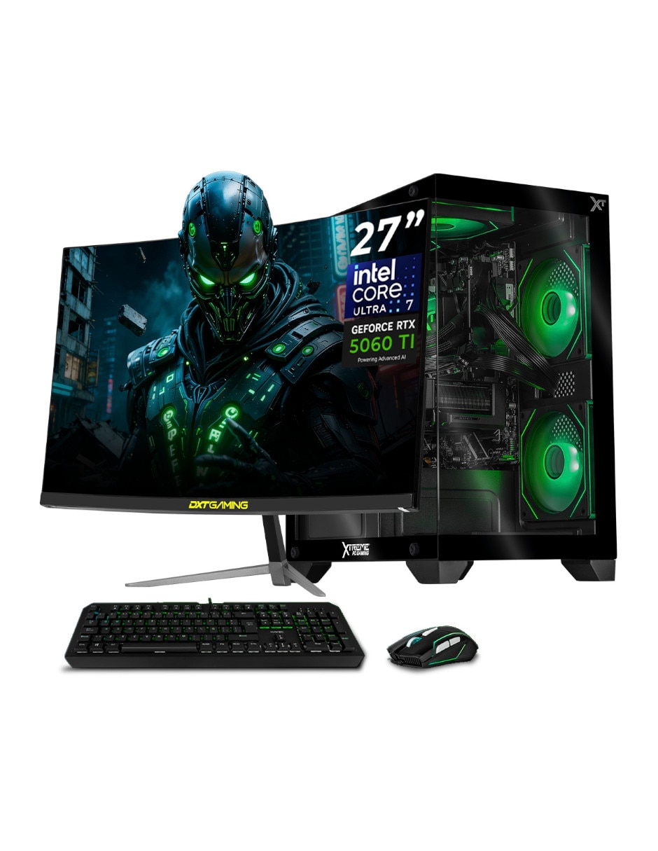 Computadora gamer Xtreme PC Gaming XTPCU716GB55060TIMCHB 27 pulgadas Full HD Intel Core Ultra 7 NVIDIA GeForce RTX 5060 Ti 16 GB RAM 1 TB SSD