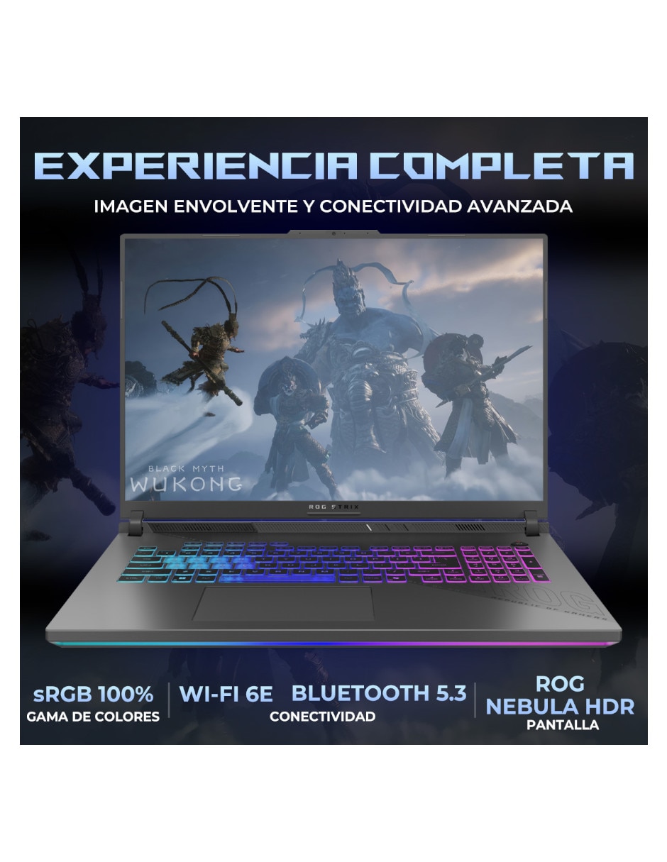 Laptop gamer ASUS ROG Strix G18 18 pulgadas QHD+ AMD Ryzen 9 NVIDIA GeForce RTX 5070 64 GB RAM 1 TB SSD