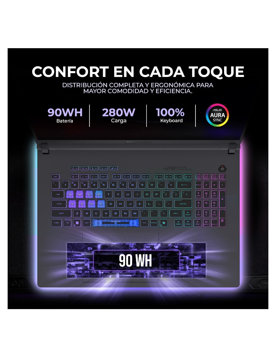 Laptop gamer ASUS ROG Strix G18 18 pulgadas WQXGA Intel core ultra 9 NVIDIA GeForce RTX 5060 32 GB RAM 1 TB SSD