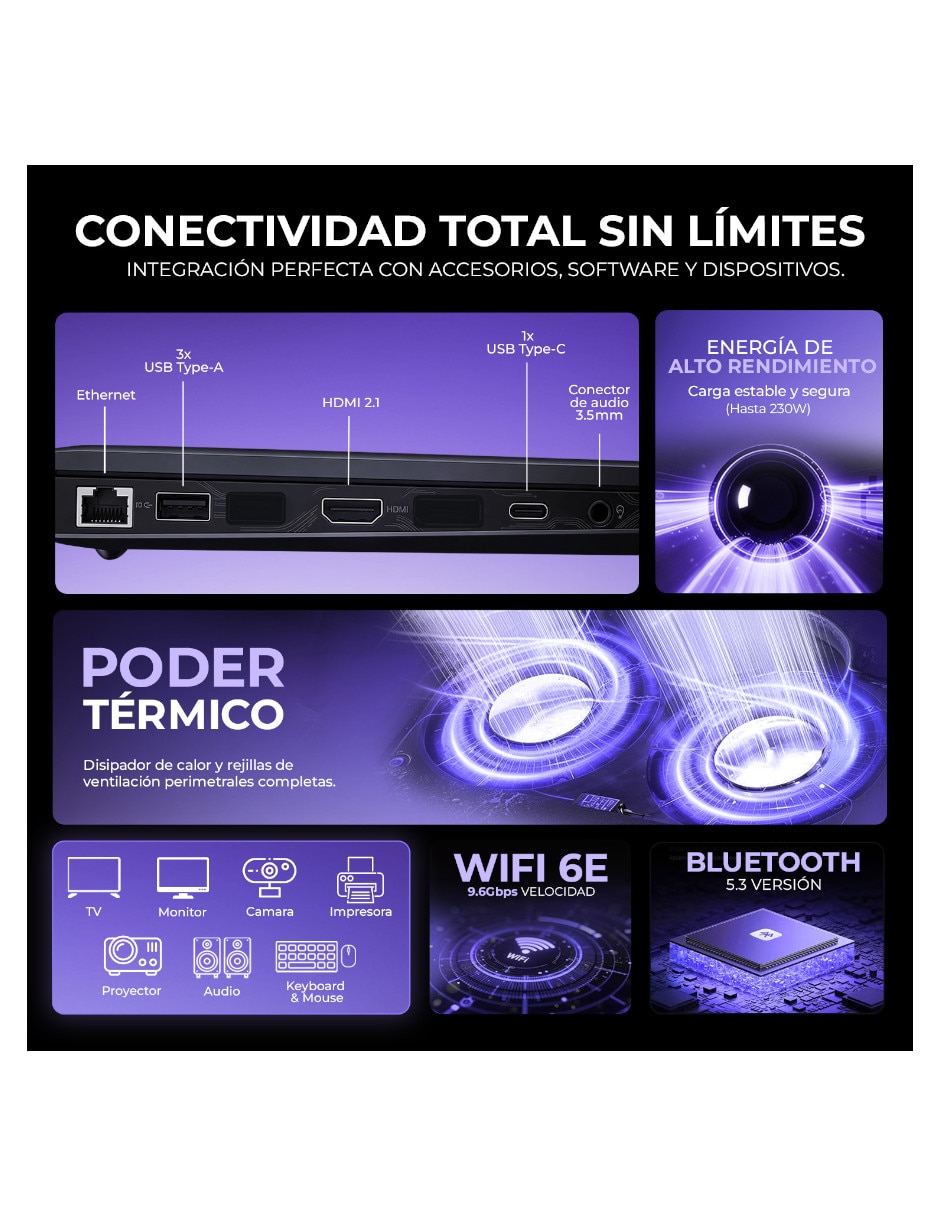 Laptop gamer Omen 16 pulgadas Full HD+ Intel core ultra 7 NVIDIA GeForce RTX 5060 16 GB RAM 1 TB SSD 8