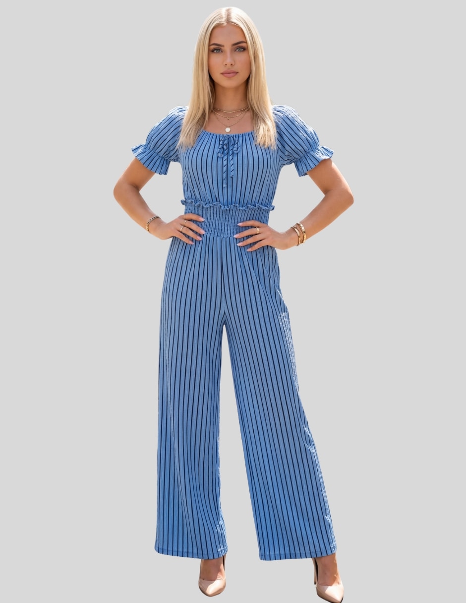 Jumpsuit estampado a rayas para mujer 3