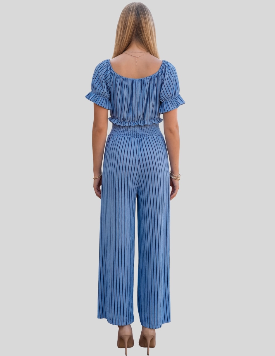 Jumpsuit estampado a rayas para mujer 5