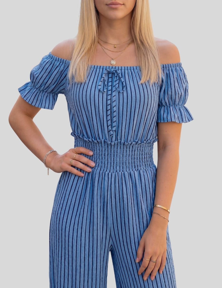 Jumpsuit estampado a rayas para mujer 2