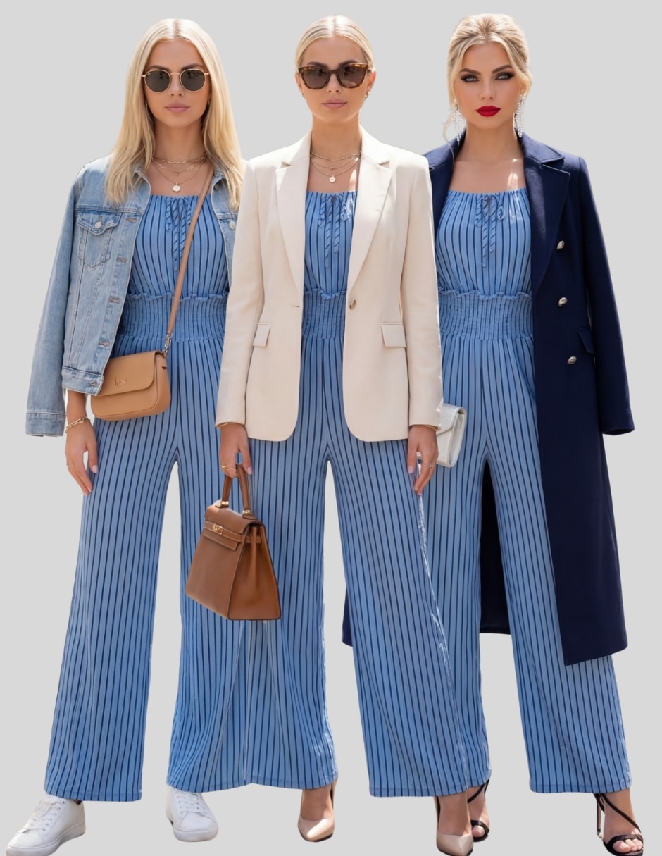 Jumpsuit estampado a rayas para mujer 6