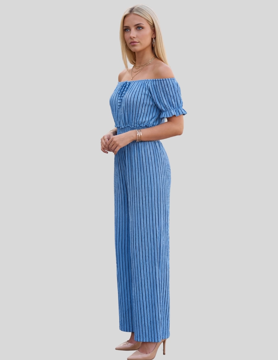 Jumpsuit estampado a rayas para mujer 7