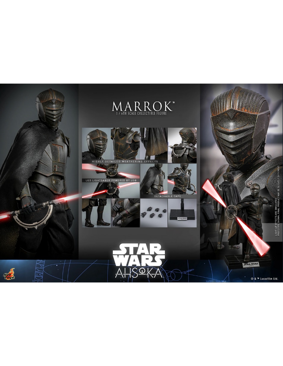 Figura de colección star wars: ahsoka marrok collectors hot toys con luz