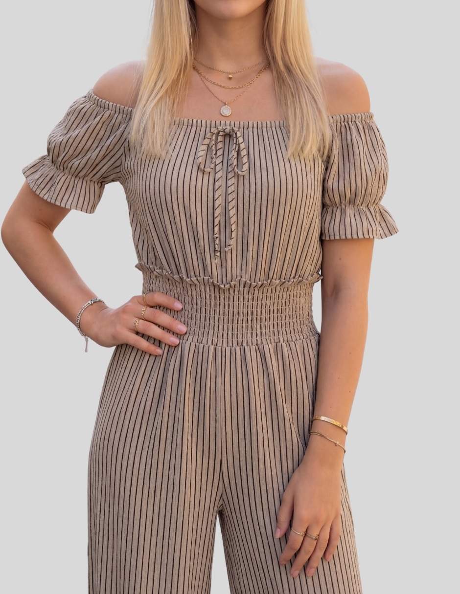 Jumpsuit estampado a rayas para mujer 3