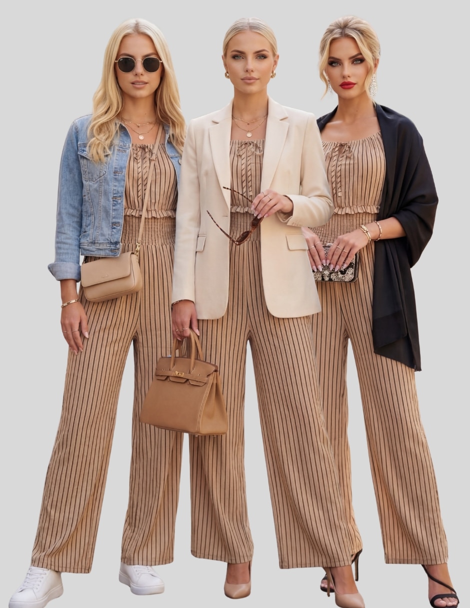 Jumpsuit estampado a rayas para mujer 6