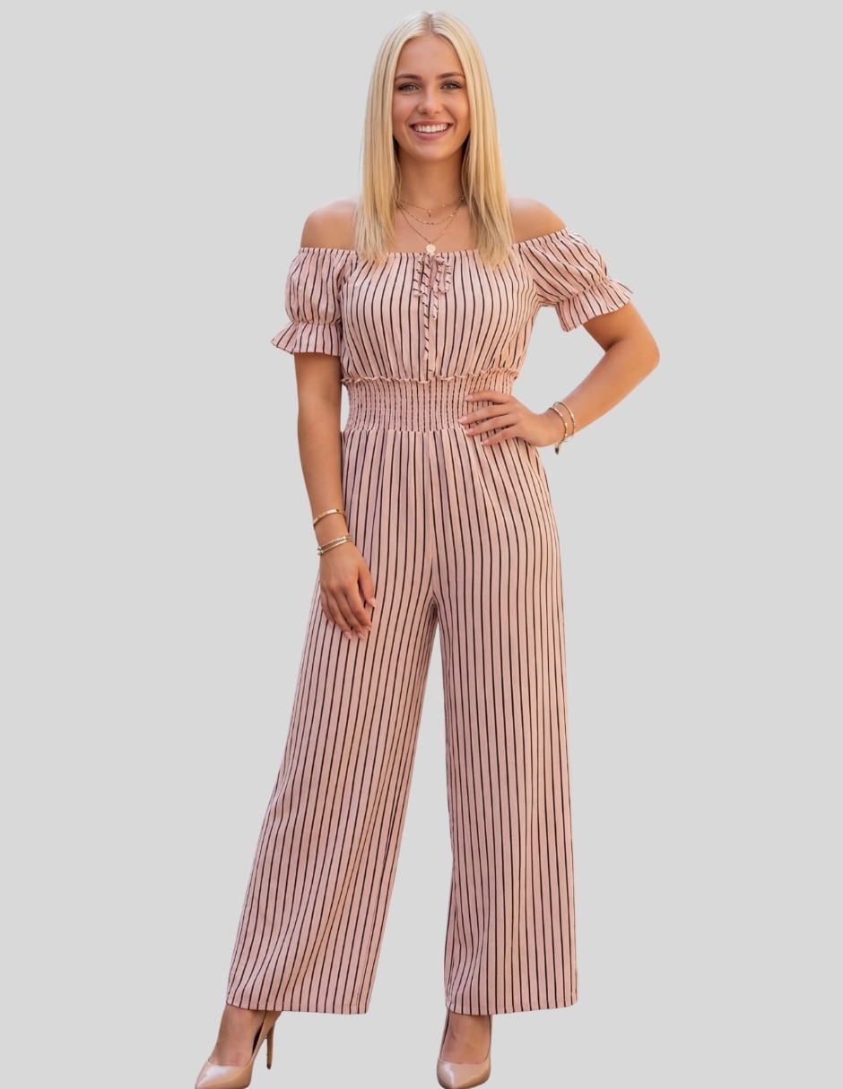 Jumpsuit estampado a rayas para mujer 3