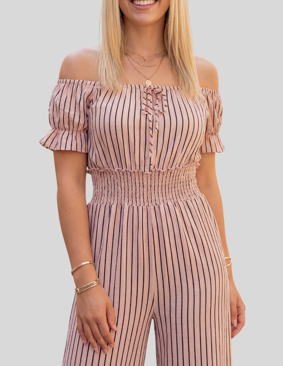 Jumpsuit estampado a rayas para mujer 5