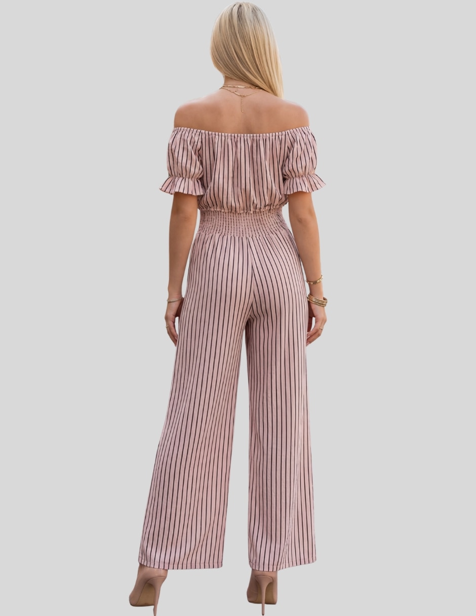 Jumpsuit estampado a rayas para mujer 2