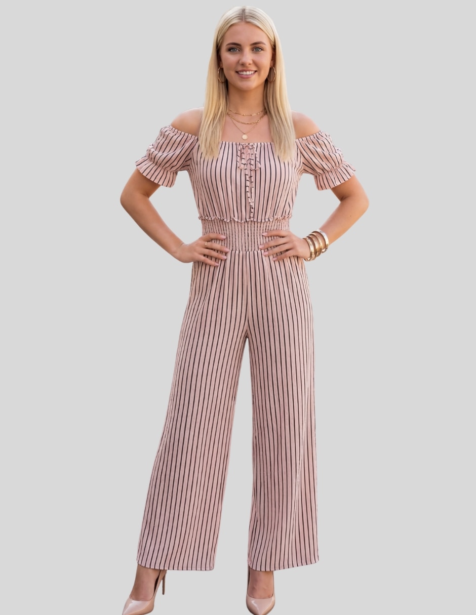 Jumpsuit estampado a rayas para mujer 1