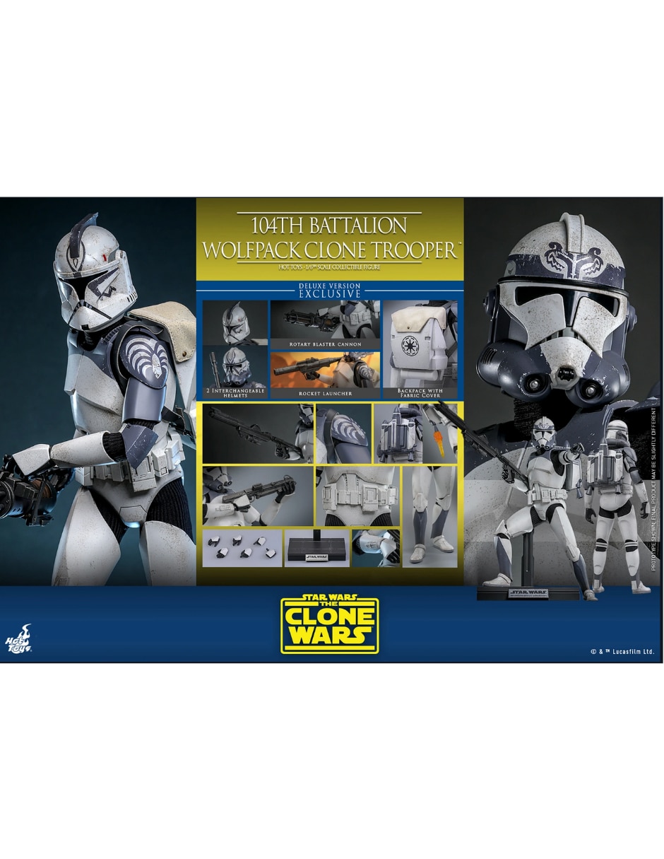 Set de figura de colección Star wars: The clone wars trooper deluxe Hot Toys