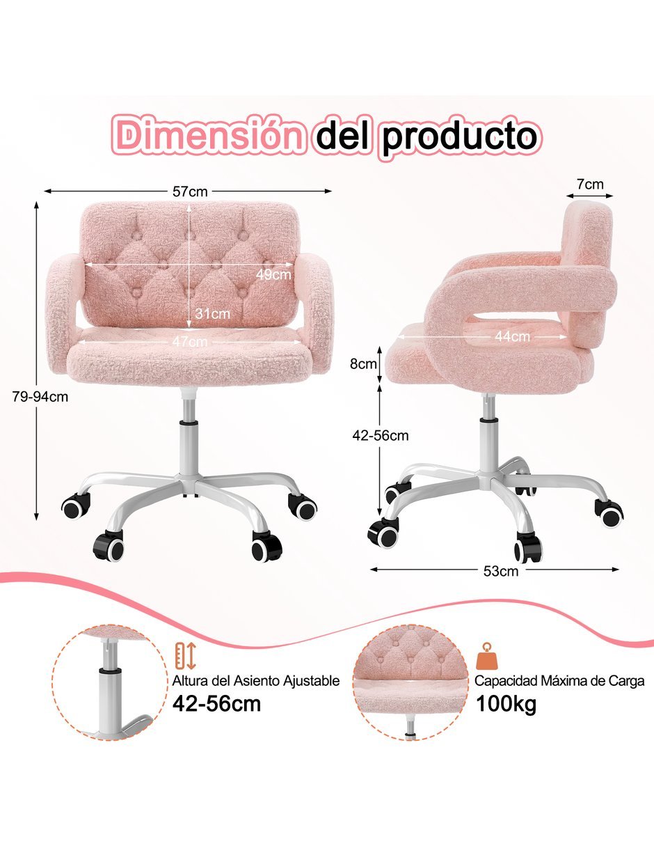 Silla de escritorio Akigae Star pink 10