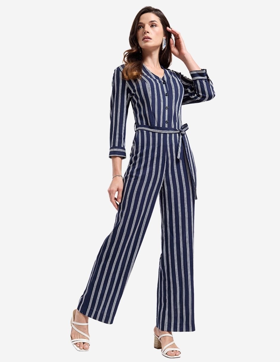 Jumpsuit estampado a rayas para mujer