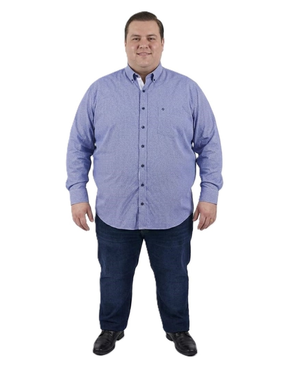 Camisa casual michel blanc manga larga para hombre