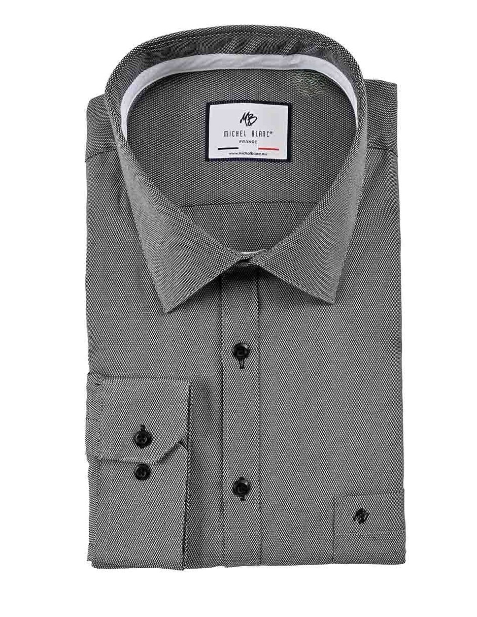 Camisa casual Michel Blanc manga larga para hombre