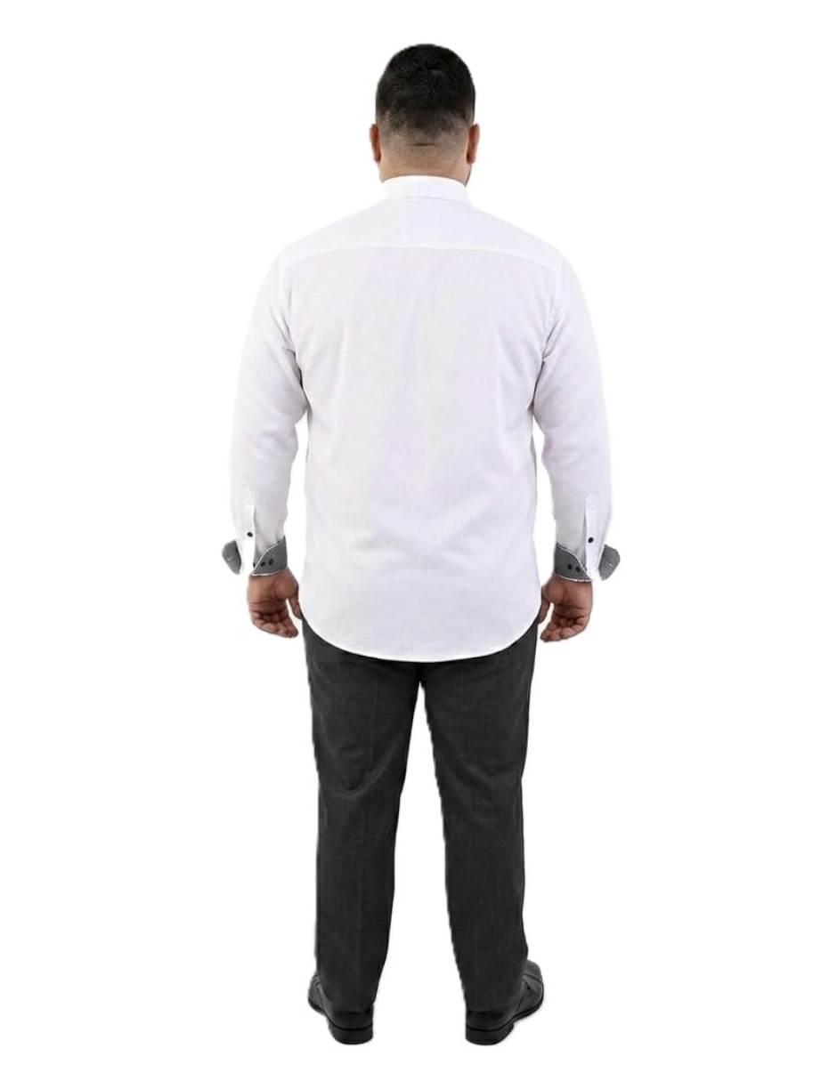 Camisa casual michel blanc manga larga para hombre