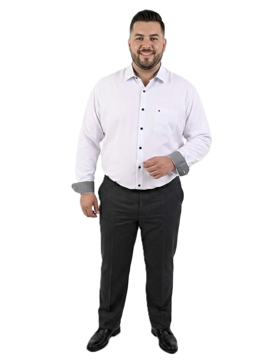 Camisa casual michel blanc manga larga para hombre
