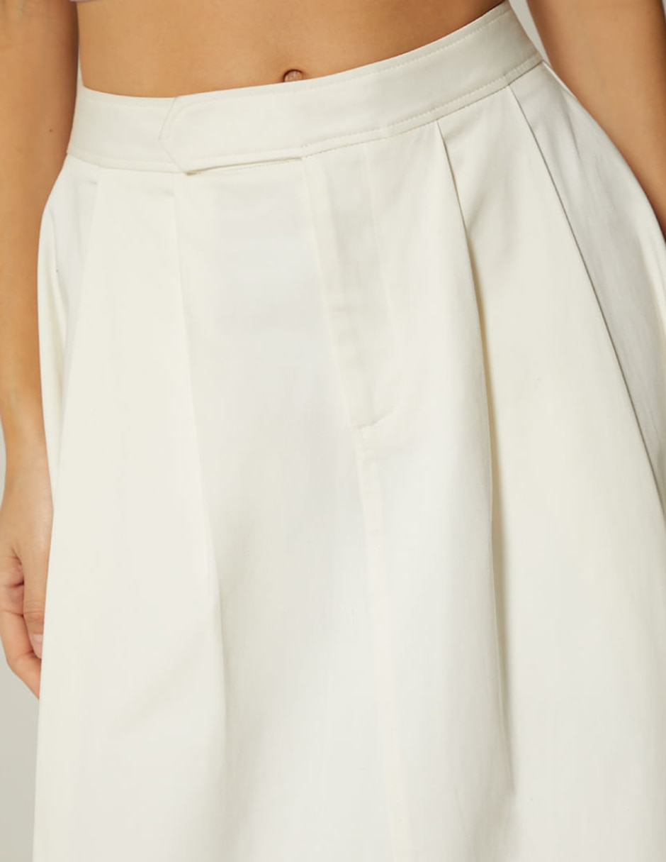 Falda midi abs de algodón y elastano a la cintura