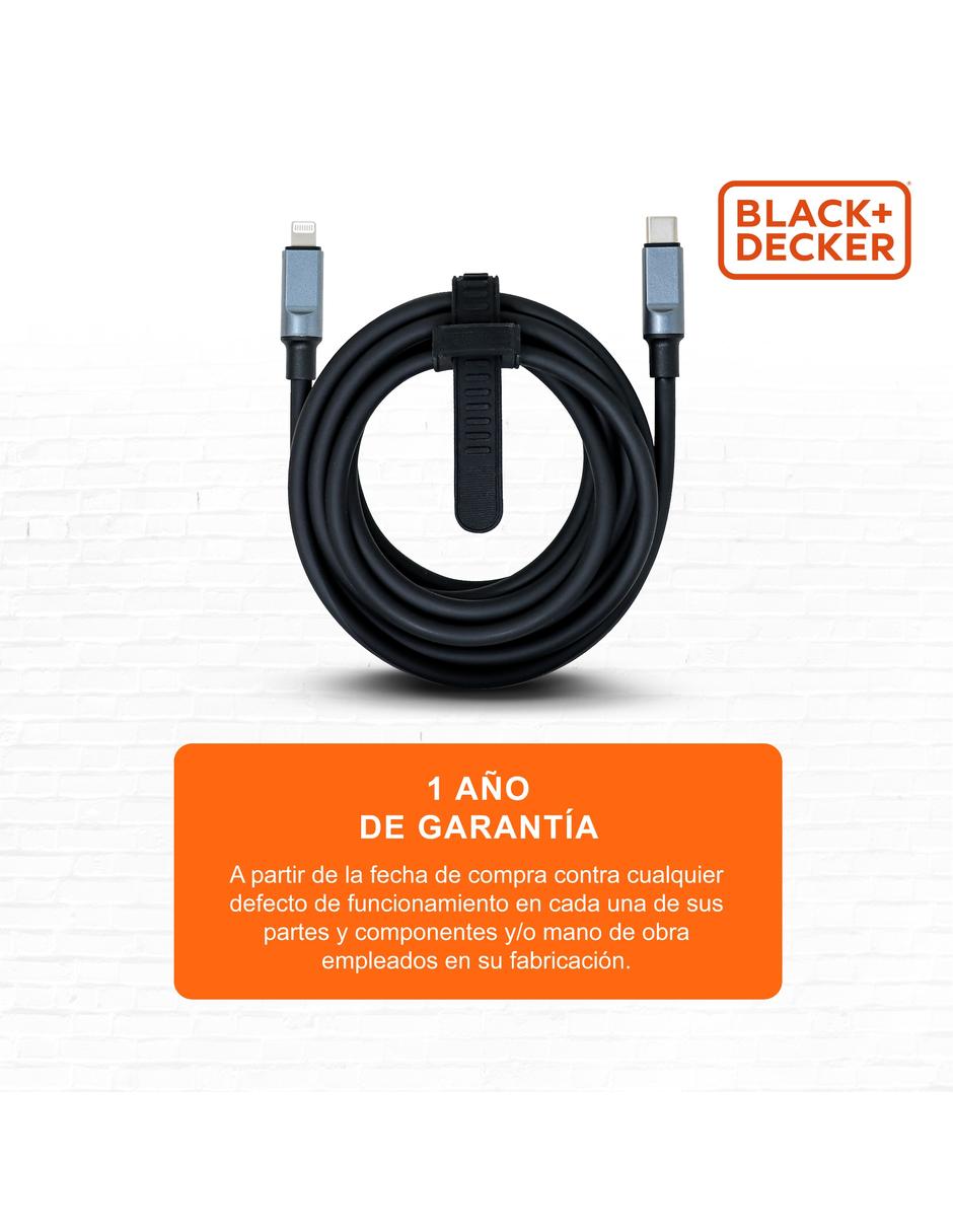 Cable lightning Black+decker a tipo USB C de 2 m